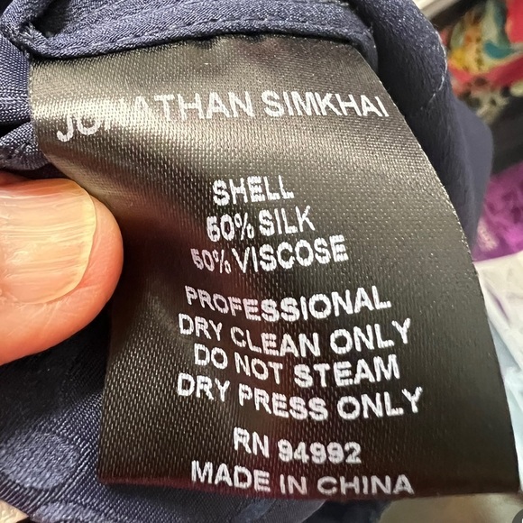 Jonathan Simkhai Blue Silk Cargo Pants Size XS - Picture 4 of 7